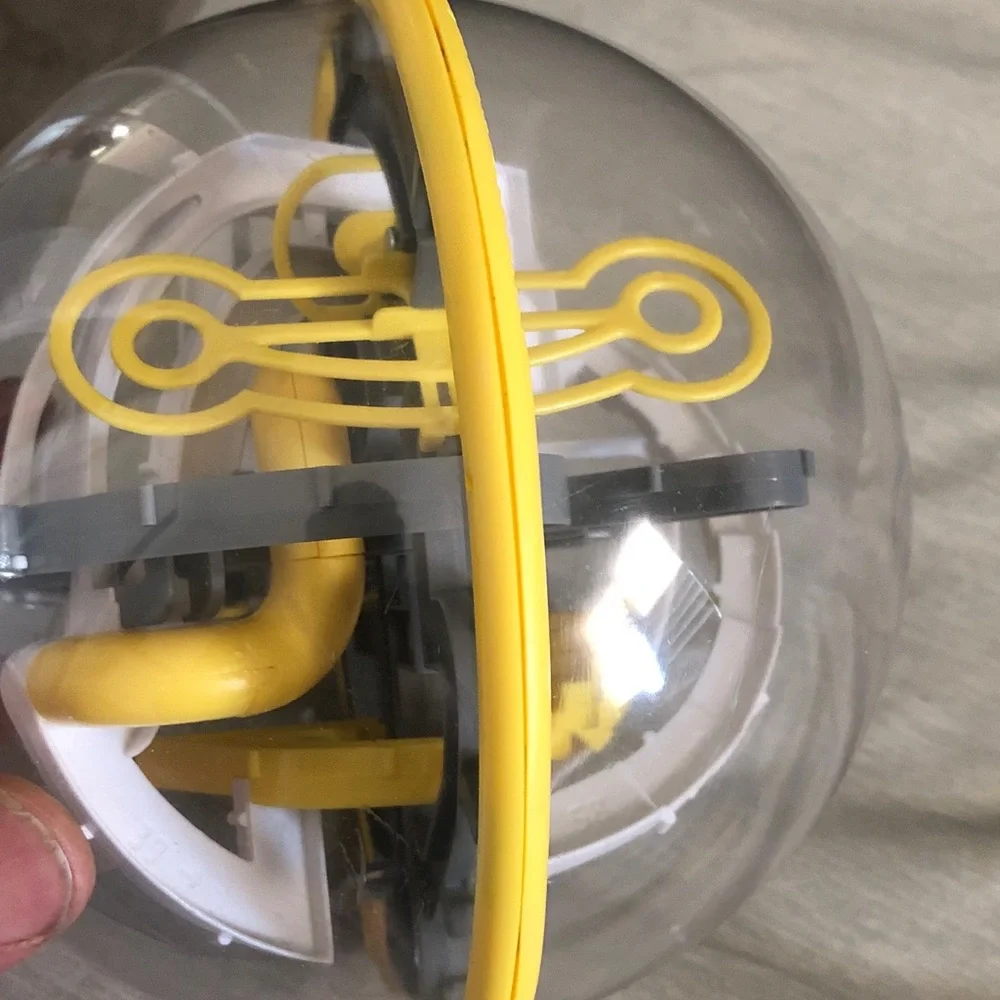 3D Maze Puzzle Dome Perplexus Rookie - Yellow & Gray